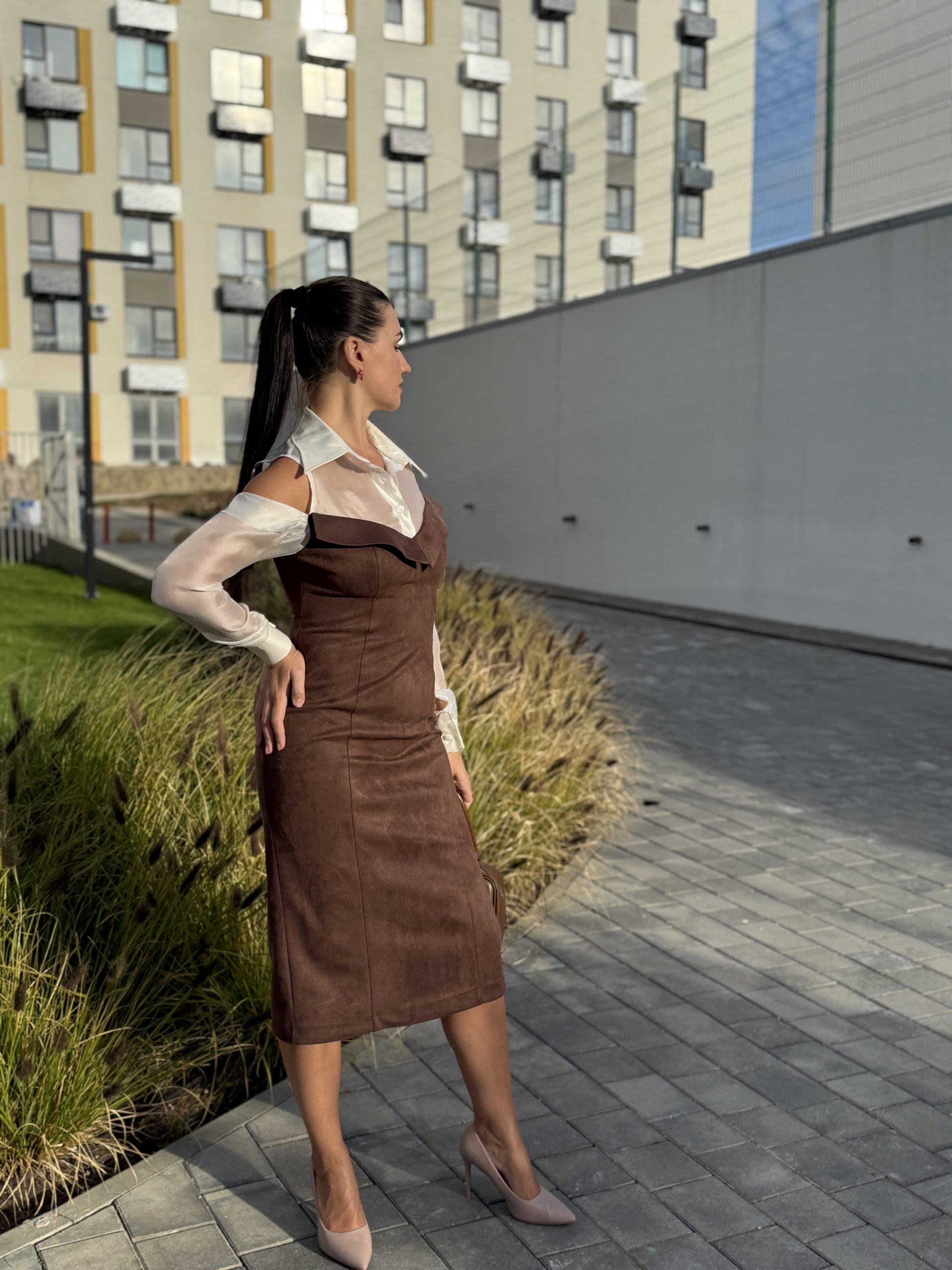 Платье замшевое