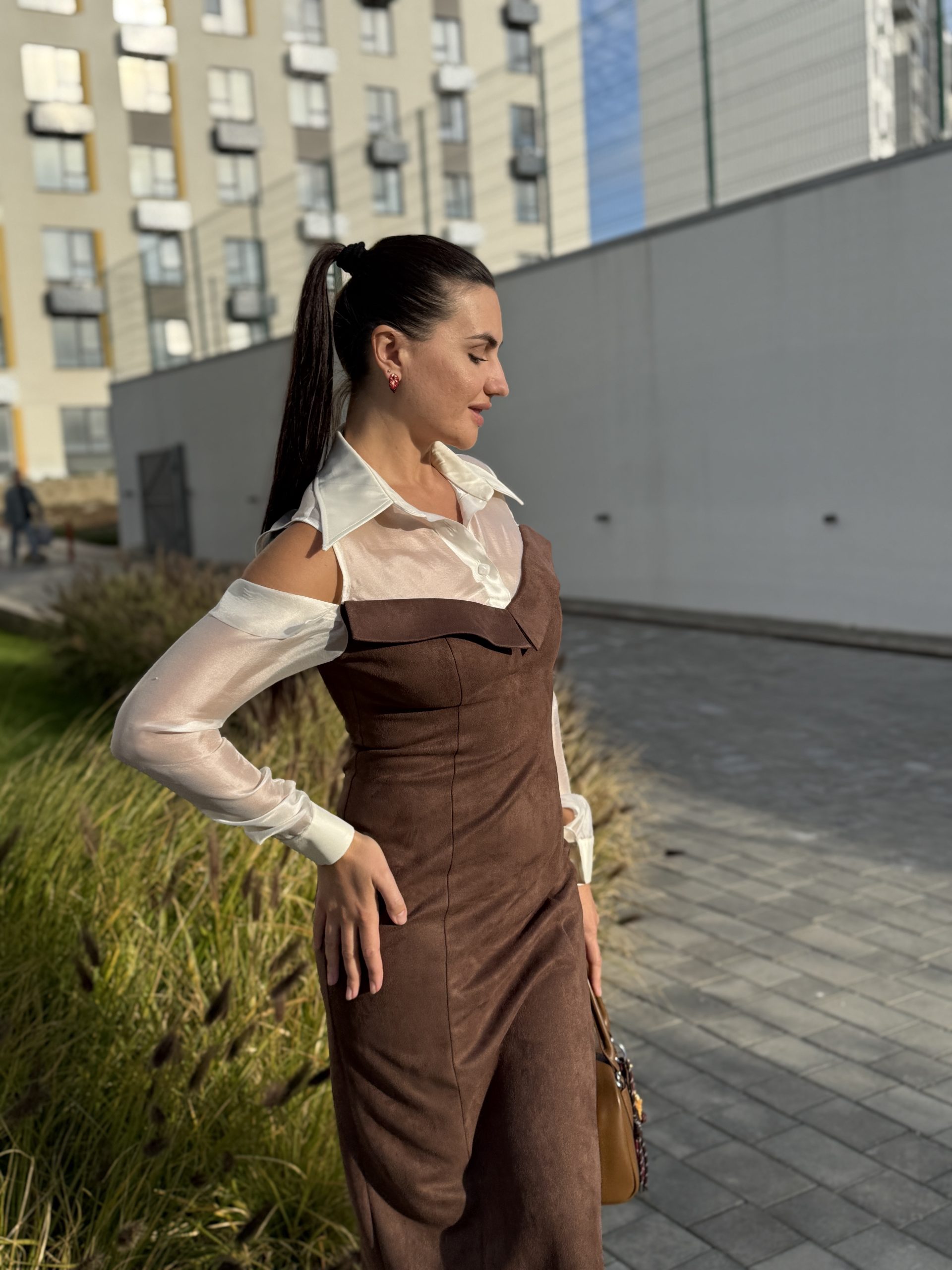 Платье замшевое