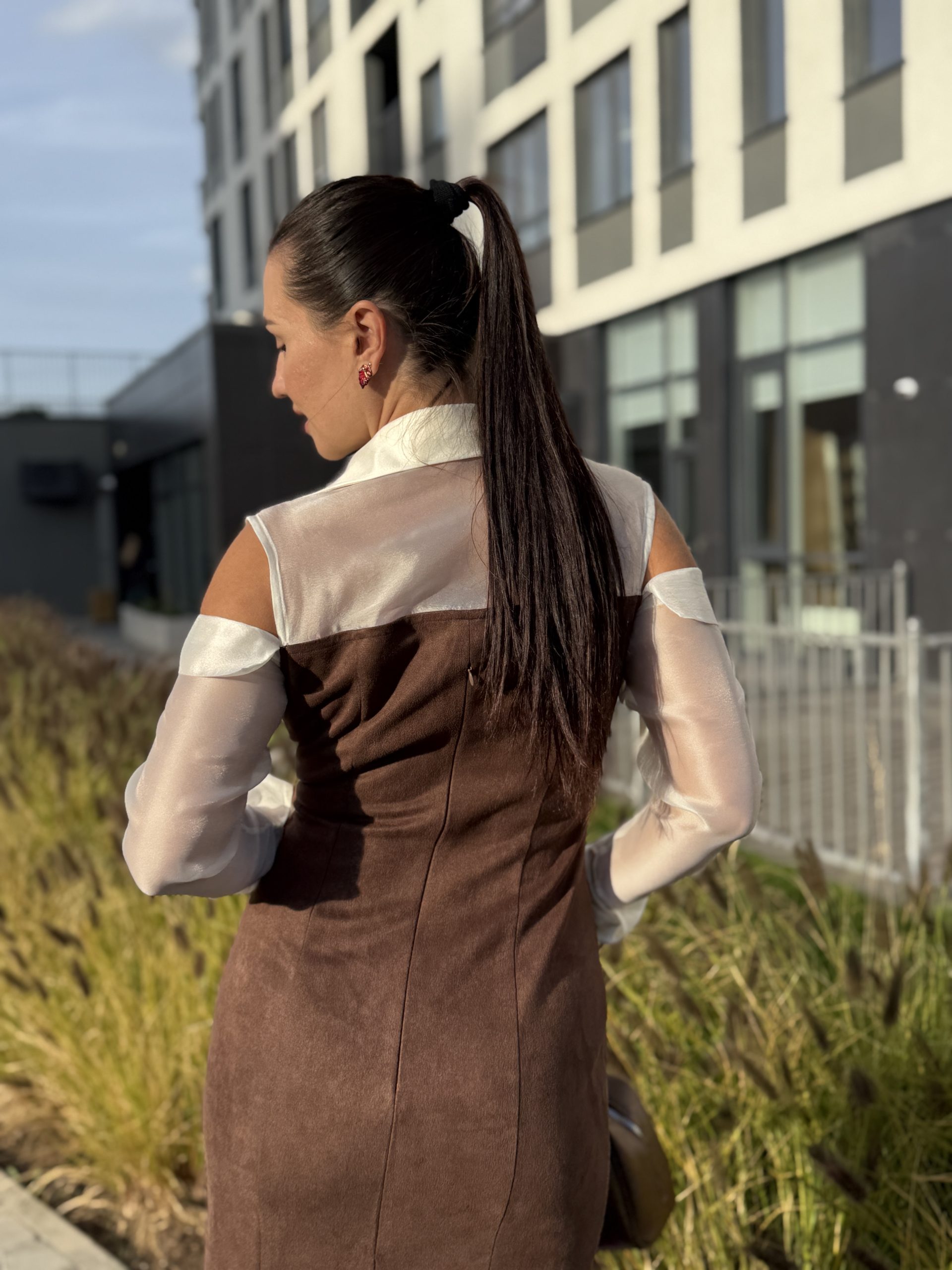 Платье замшевое