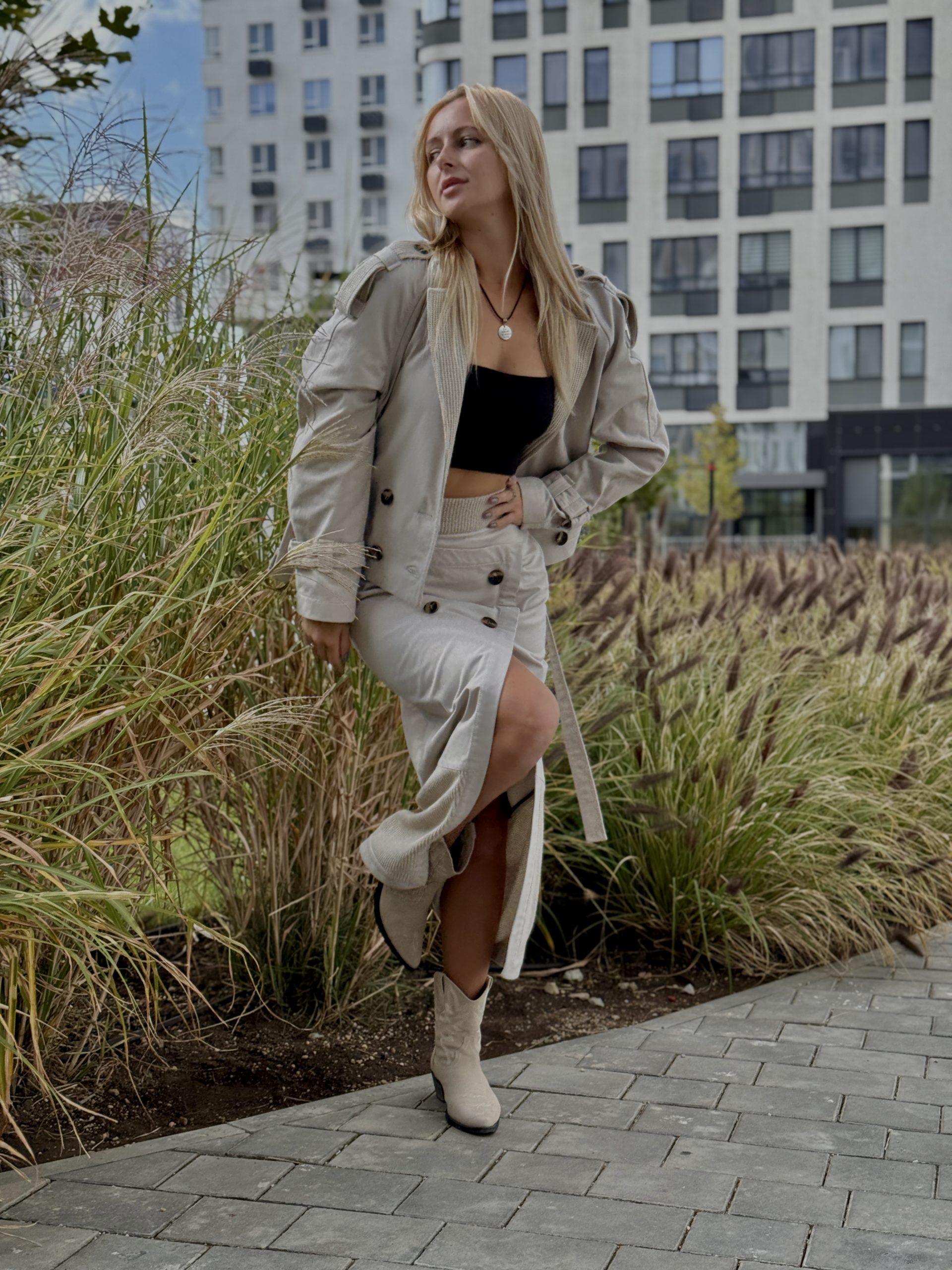 Тренч с юбкой