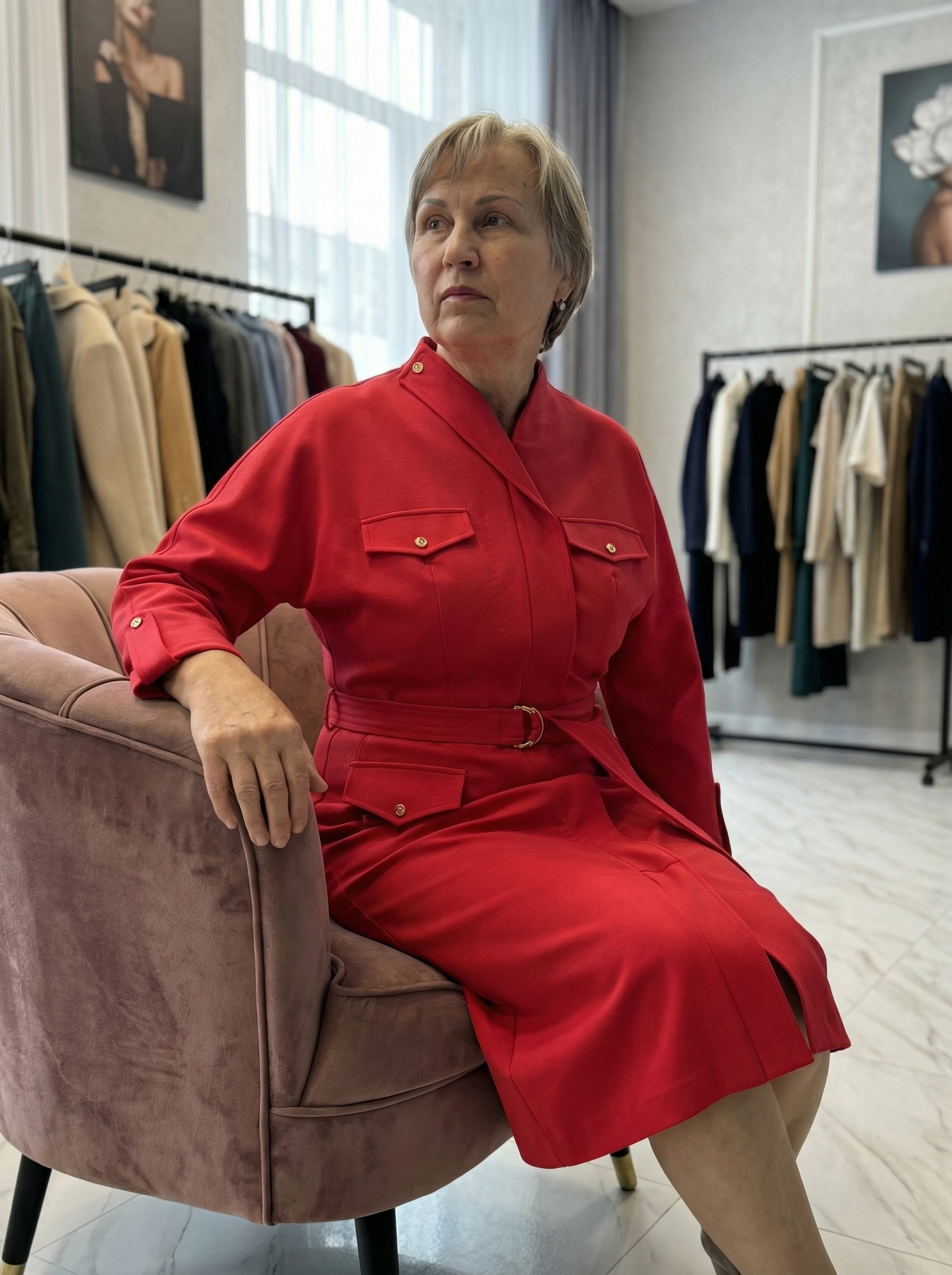 Платье коралловое