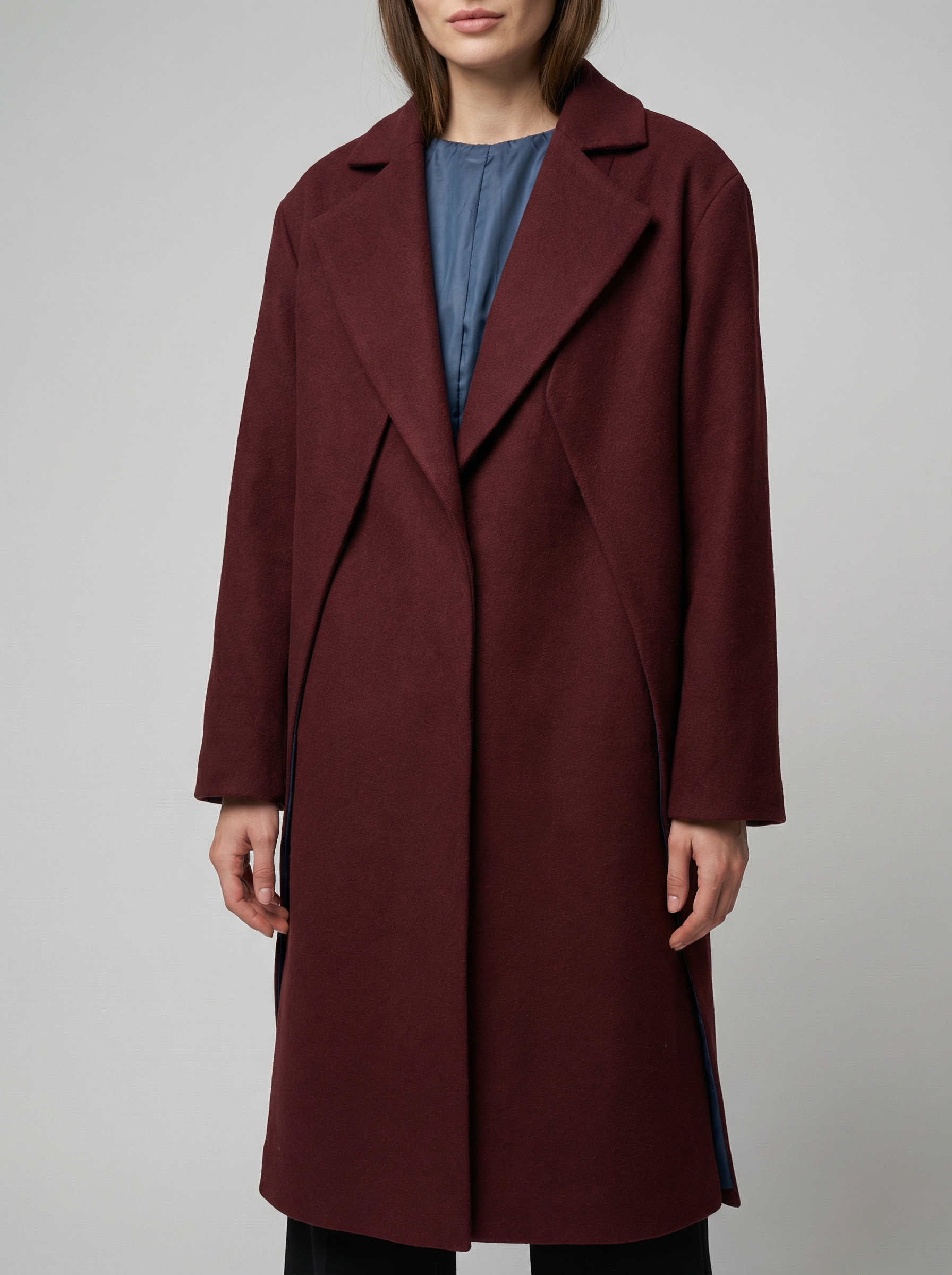 Пальто бордо