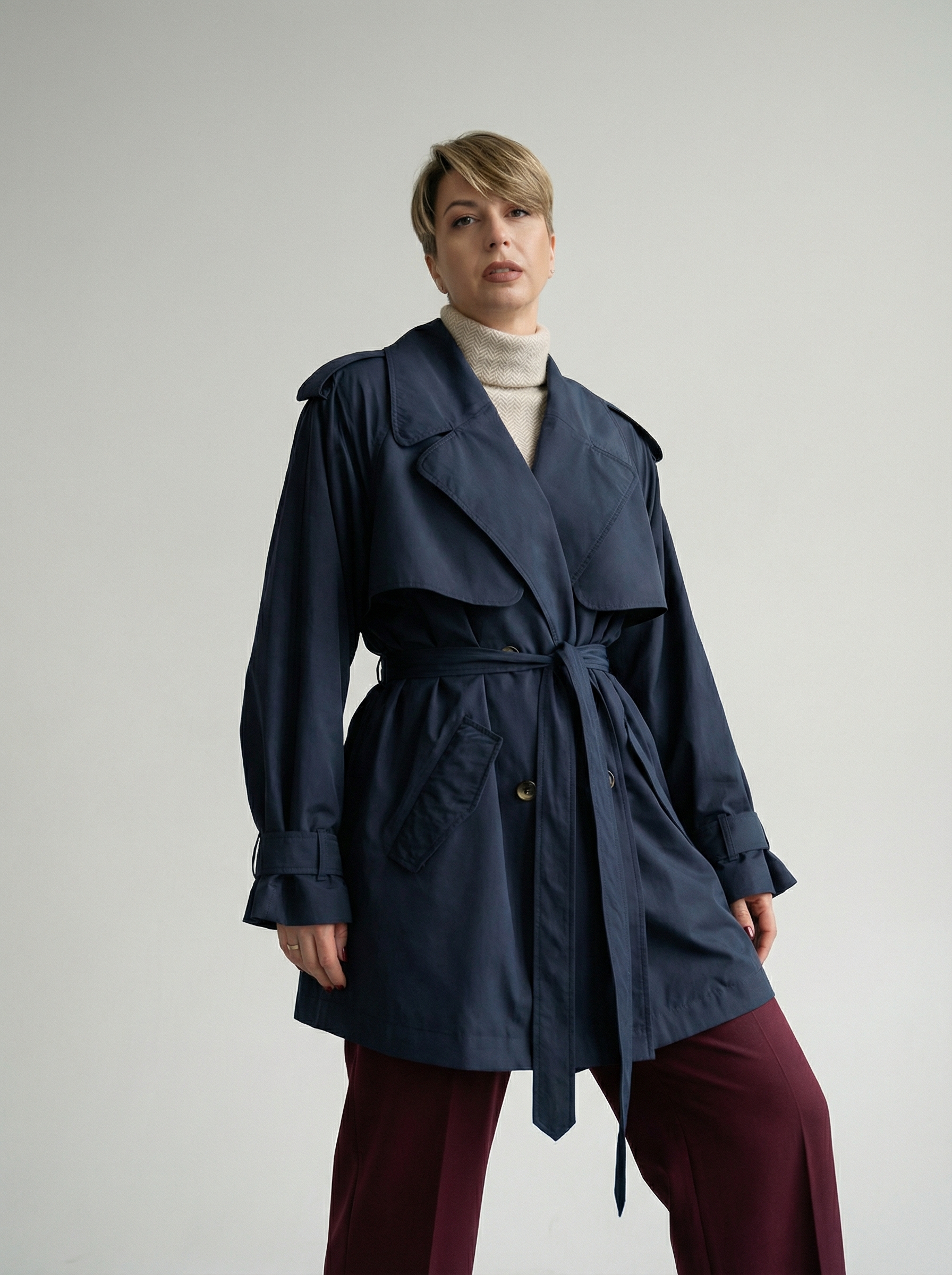 Тренч синий (осень/зима)