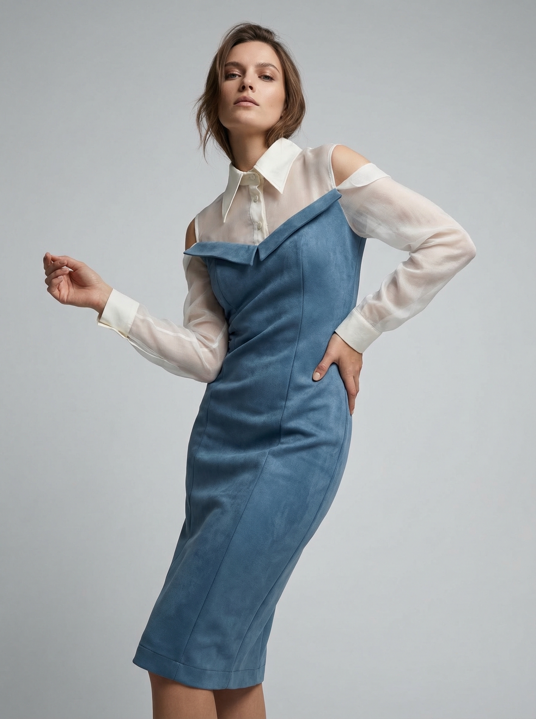 Платье замшевое